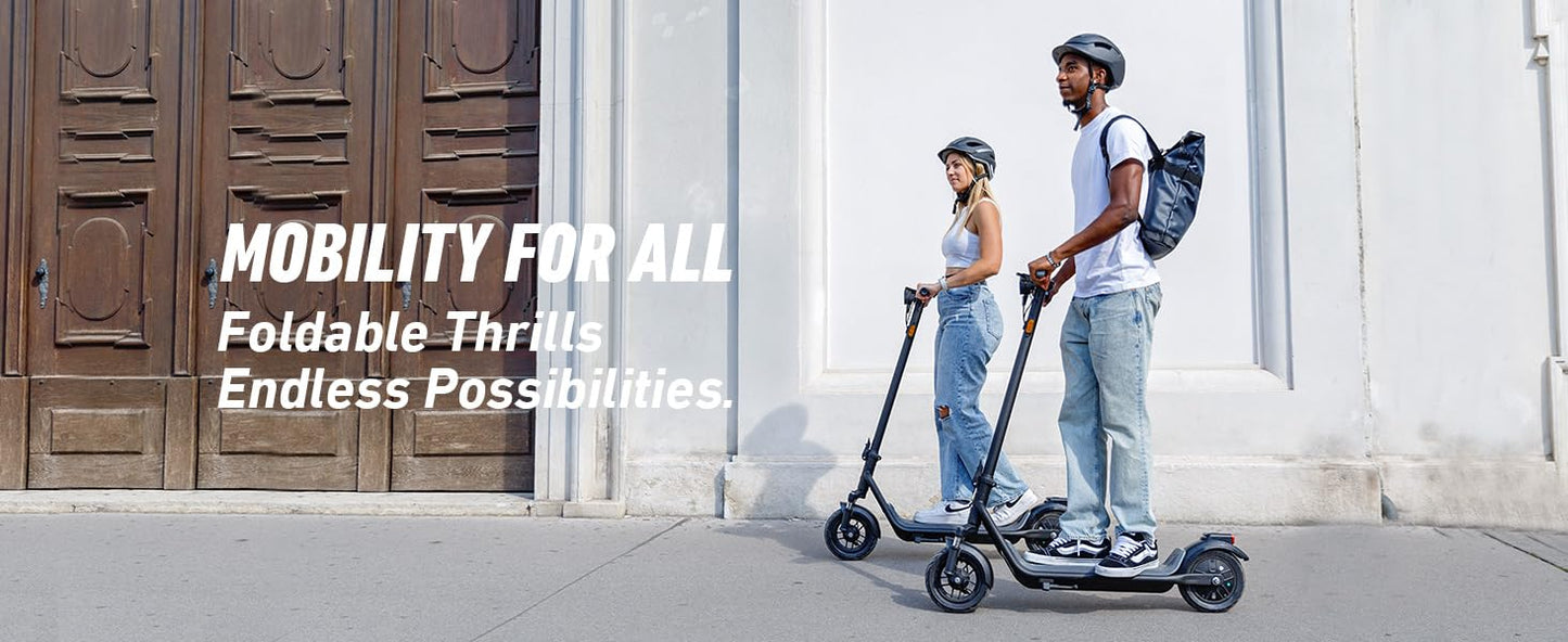 NIU K100F Electric Scooter for Adult - w/Suspension, Foldable Handlebar, Peak 600W, 18 Max Miles, Top 17.4 MPH, 9.5×2.3'' Tires, Folding Portable Lightweight E-Scooter for Daily Commute