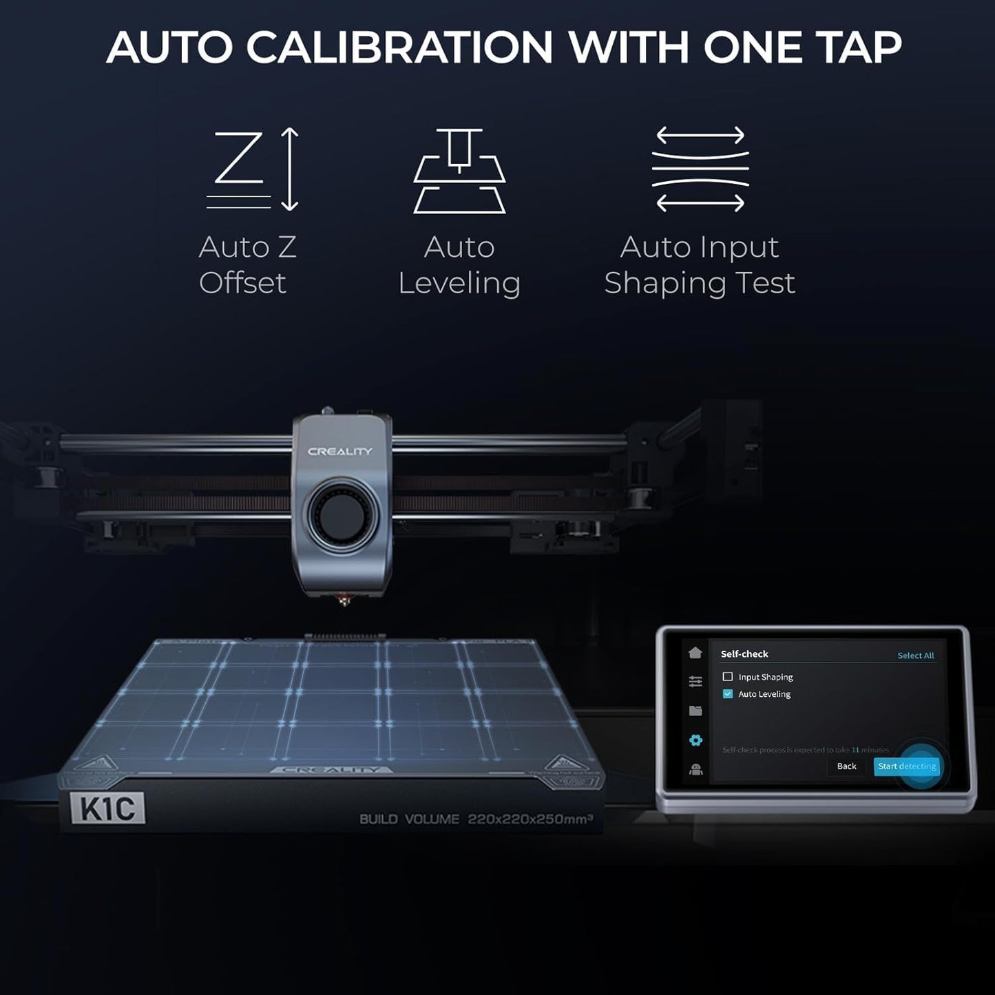 Creality K1C 3D Printer, 2024 New Version 3D Printers with 600mm/s Fast Printing Speed and Clog-Free Direct Extruder, Support 300℃ Printing and Carbon Fiber Filaments, Auto Leveling and AI Camera