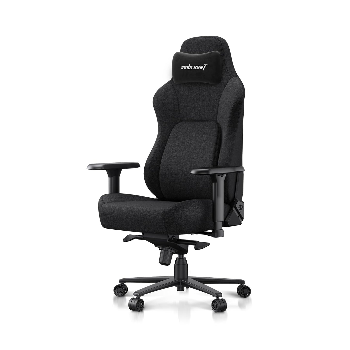 Anda Seat Phantom 4 Pro Black Fabric Gaming Chairs for Adults - Large Wide Seat Gamer Chair with Dynamic Lumbar Support, Comfortable Ergonomic Video Game Seats with Magnetic Headrest - 3D Armrests
