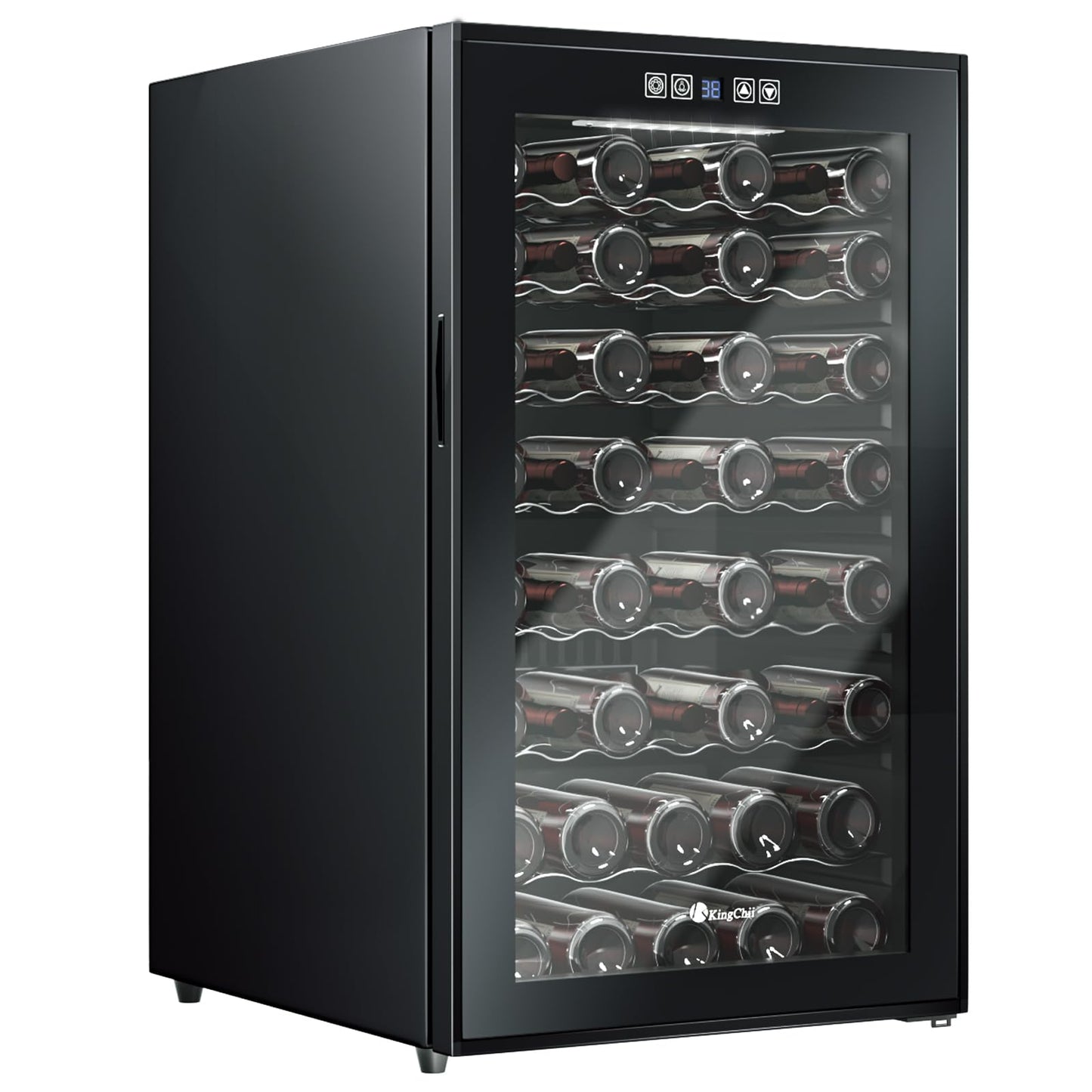 KingChii 52 Bottle Wine Cooler Refrigerator - Intelligent Digital Control Wine Fridge, Low Noise Operation, Freestanding Wine Refrigerator for Kitchen and Home