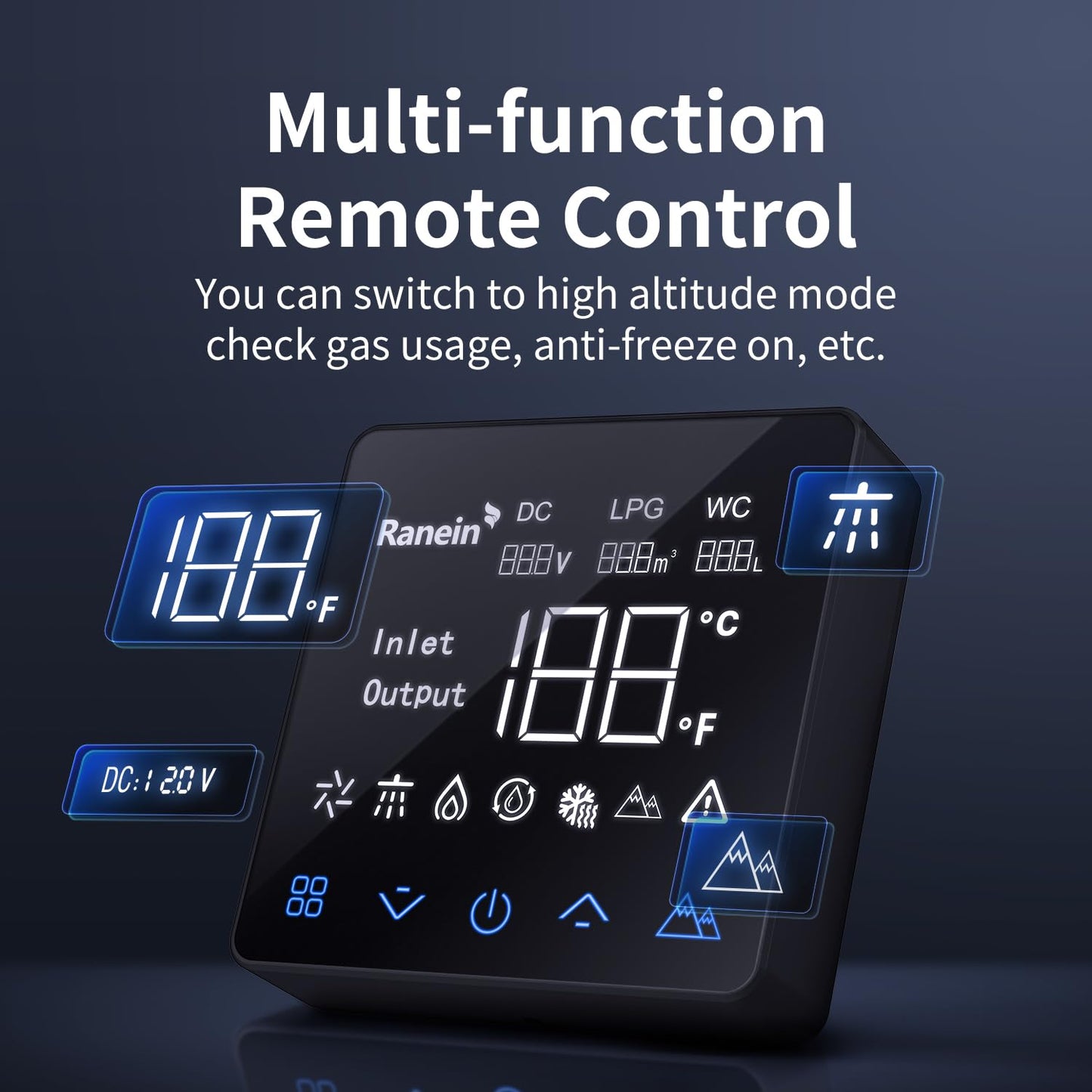 Gen II Ranein RV Tankless Water Heater 65,000 BTU, On-Demand Instant Hot Water, 12V Powered, High Altitude Ready, CSA Approved, Multi-Function Controller, Ideal for Simultaneous Use and Family Use