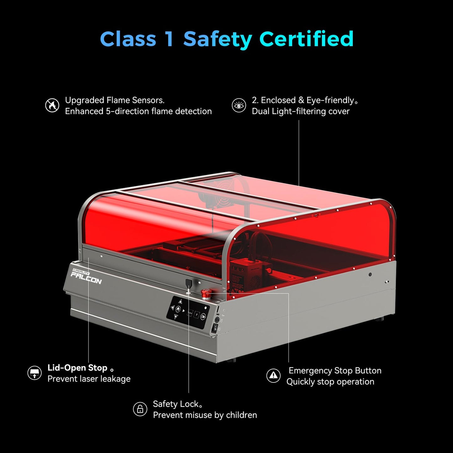 Creality Laser Engraver Falcon2 Pro S 22W, Auto Focus Desktop Diode Laser Cutter and Engraving Machine with Enclosure, Smart Camera, Air Assist for Wood Acrylic Leather Stone Metal