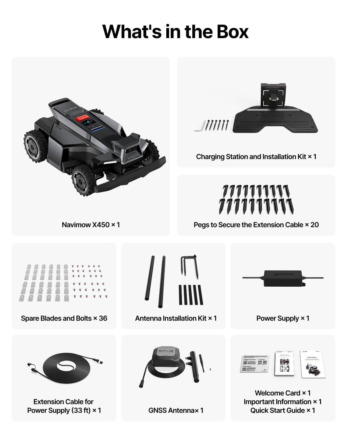 Segway Navimow X450 Robot Lawn Mower Wire Free, for up to 1.5 Acres, 4WD for 84% Slopes, Zero-Turn for Damage-Free Mowing, ORV-Tuned Lawnmower, MowMentum with 2 × 180W Motors, 0.75–4 in Cutting Height