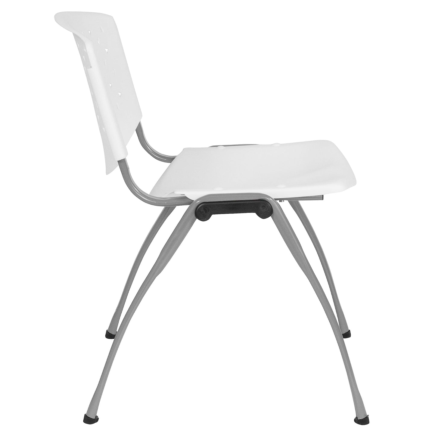 Flash Furniture HERCULES -5 Pack 880 lb. Capacity White Plastic Stack Chair | Comfortable Seating with Durable Design