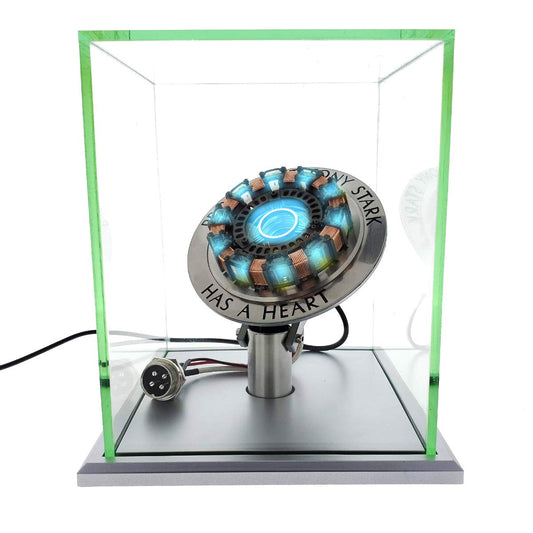 tkwser Iron Man Arc Reactor Model ARC1 with LED Light, USB Connection, and Display Case for Collections