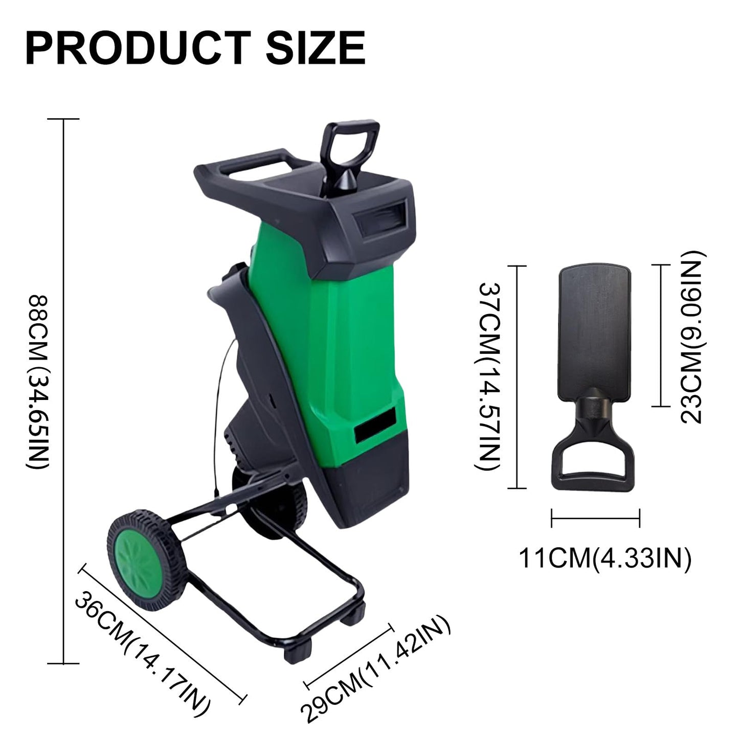 Electric Wood Chipper Shredder 2400W Mulcher with 50L Collection Bag for Lawn and Garden Use