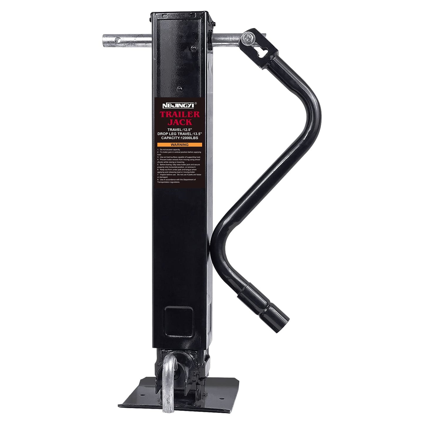 NBJINGYI 12000lbs Heavy-Duty Weld-On Square Tube Trailer Jack with Crank Handle