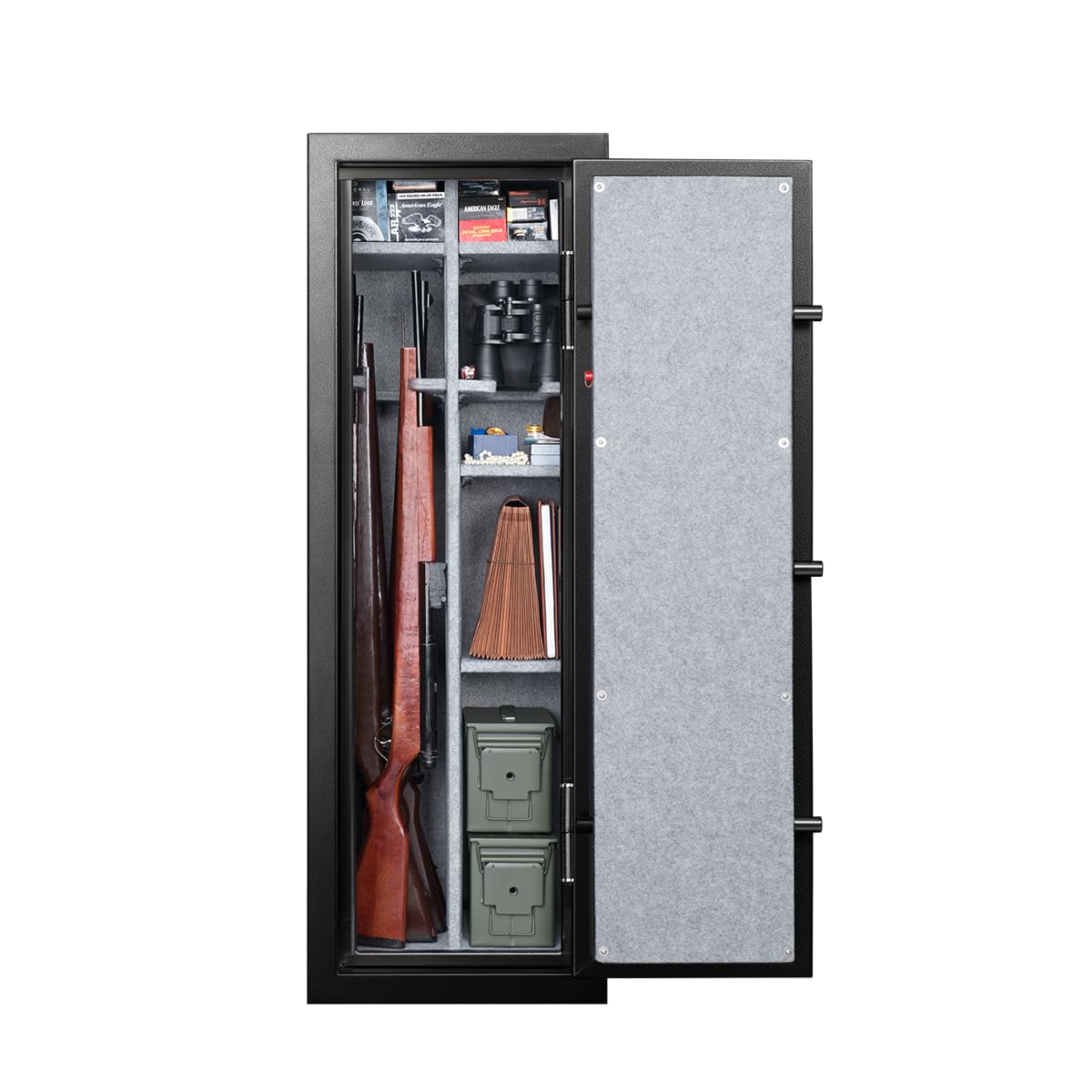 Fortress 14-Gun Fireproof Safe with Combination Lock, Black | 14-Gun with Combination Lock