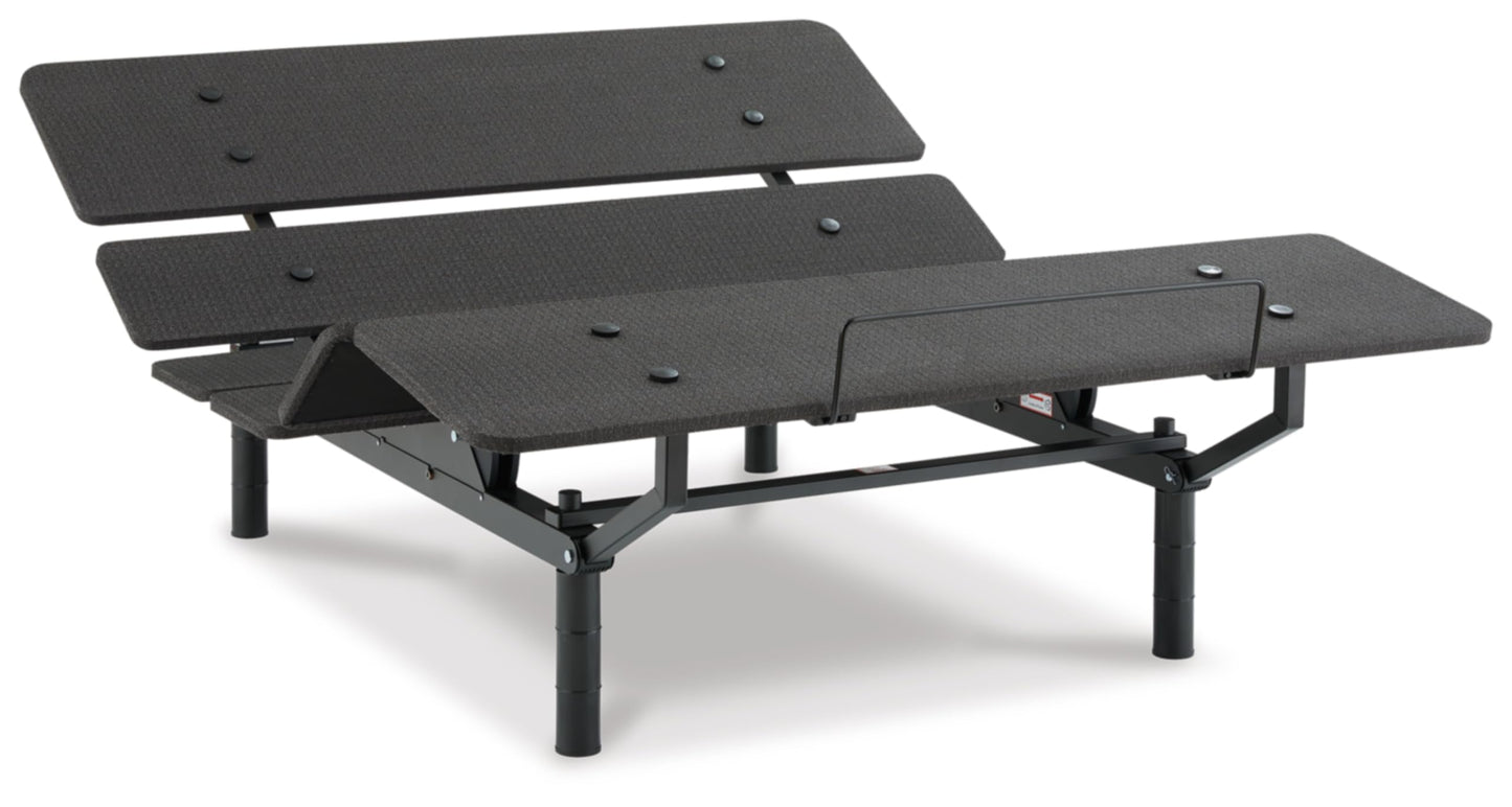 Signature Design by Ashley Cosmic Power Base Traditional Full Adjustable Base with Head and Foot Incline, Wireless Remote and USB Ports, Black
