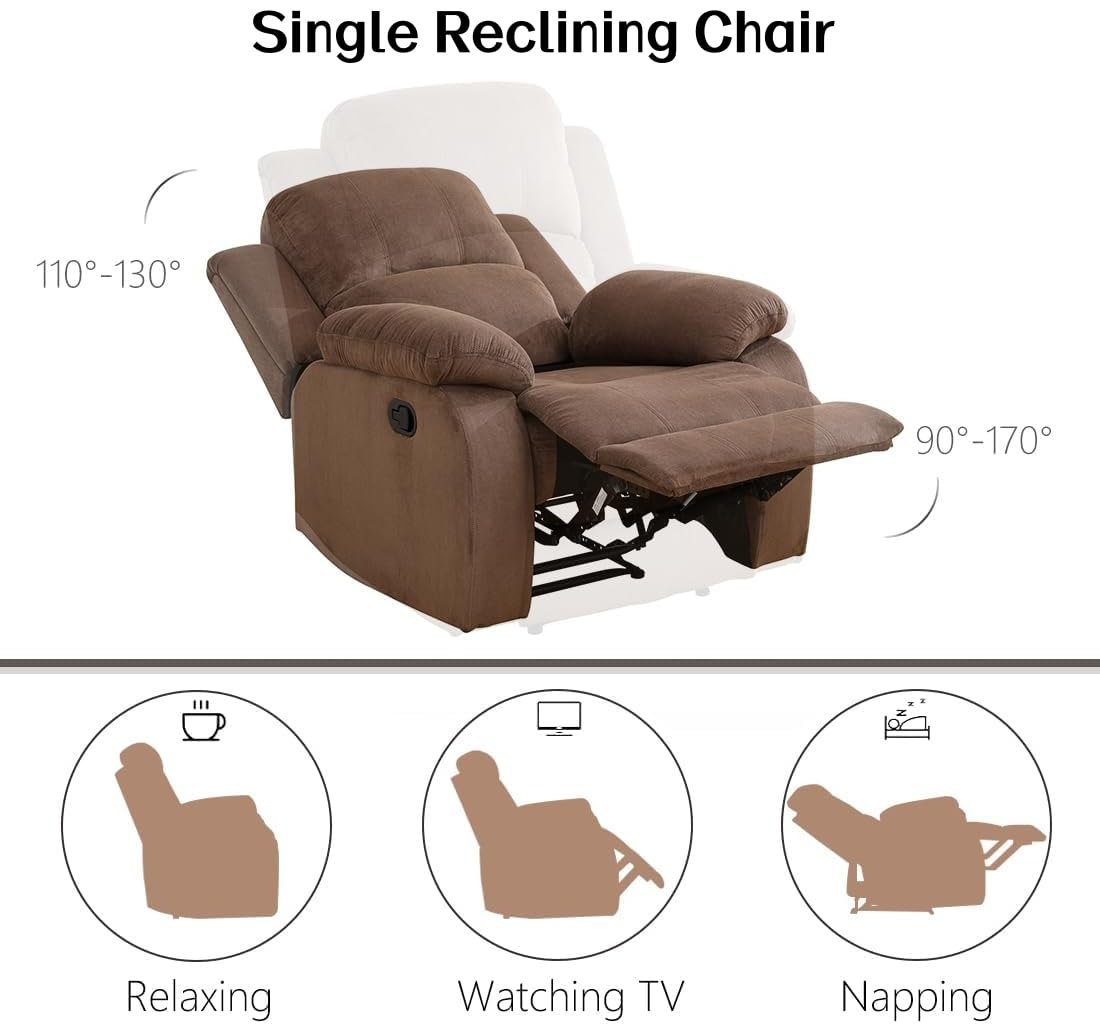 Trygoal Power Recliner Chair, Oversized Reclining Chair with Home Theater Seating, Oversized Single Electric Recliner Breathable Living Room Chairs for Adults Reading Gaming, Brown