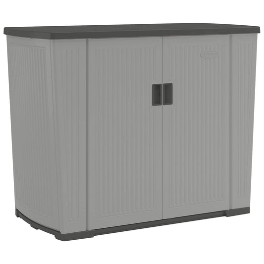 Suncast 130-Gallon Backyard Oasis Basic Unit Lockable Outdoor Storage Cabinet, Peppercorn, Made in the USA
