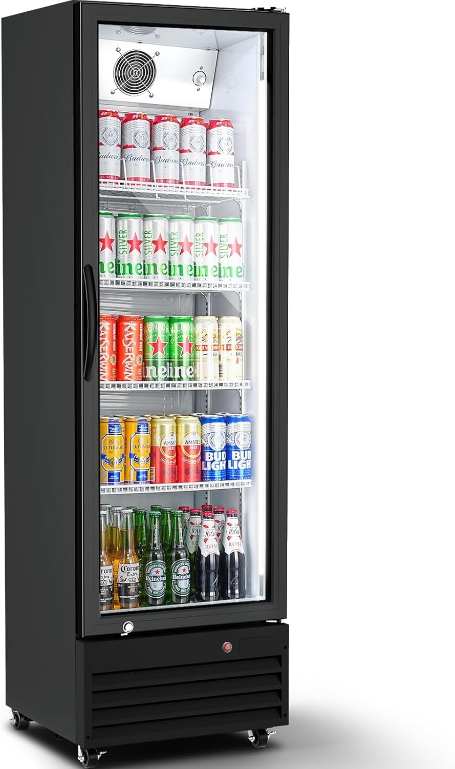 BODEGA BODEGACOOLER 12.5 Cu.Ft Commercial Fridge with Glass Door Display Refrigerator, Upright Beverage Fridge & Drink Fridge Merchandiser Refrigerator for Convenience Stores & Retail Drink Display