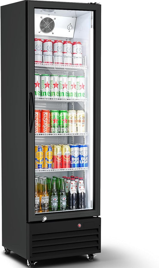 BODEGA BODEGACOOLER 12.5 Cu.Ft Commercial Fridge with Glass Door Display Refrigerator, Upright Beverage Fridge & Drink Fridge Merchandiser Refrigerator for Convenience Stores & Retail Drink Display