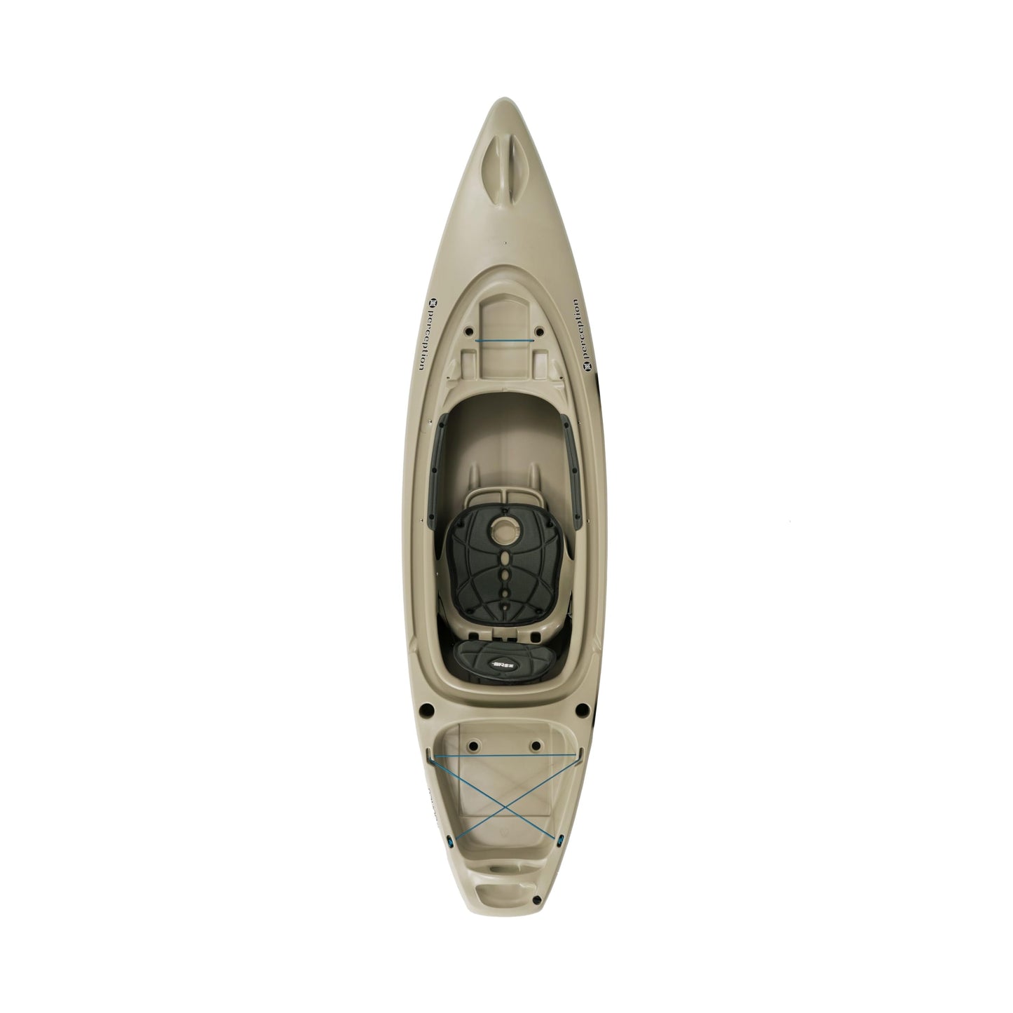 Perception Sound 9.5 Fishing Kayak - Sit Inside Kayak - Dashboard & Solo Mount recesses - Stable - Fishing-Ready - Fossil Tan - 9,5 ft