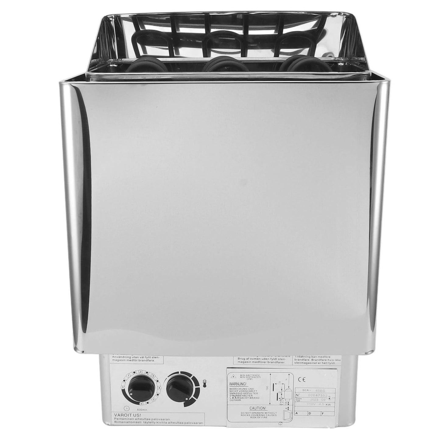 4.5KW Sauna Stove Stainless Steel Sauna Stove Internal Control Temperature Adjustable Sauna Heater 110V