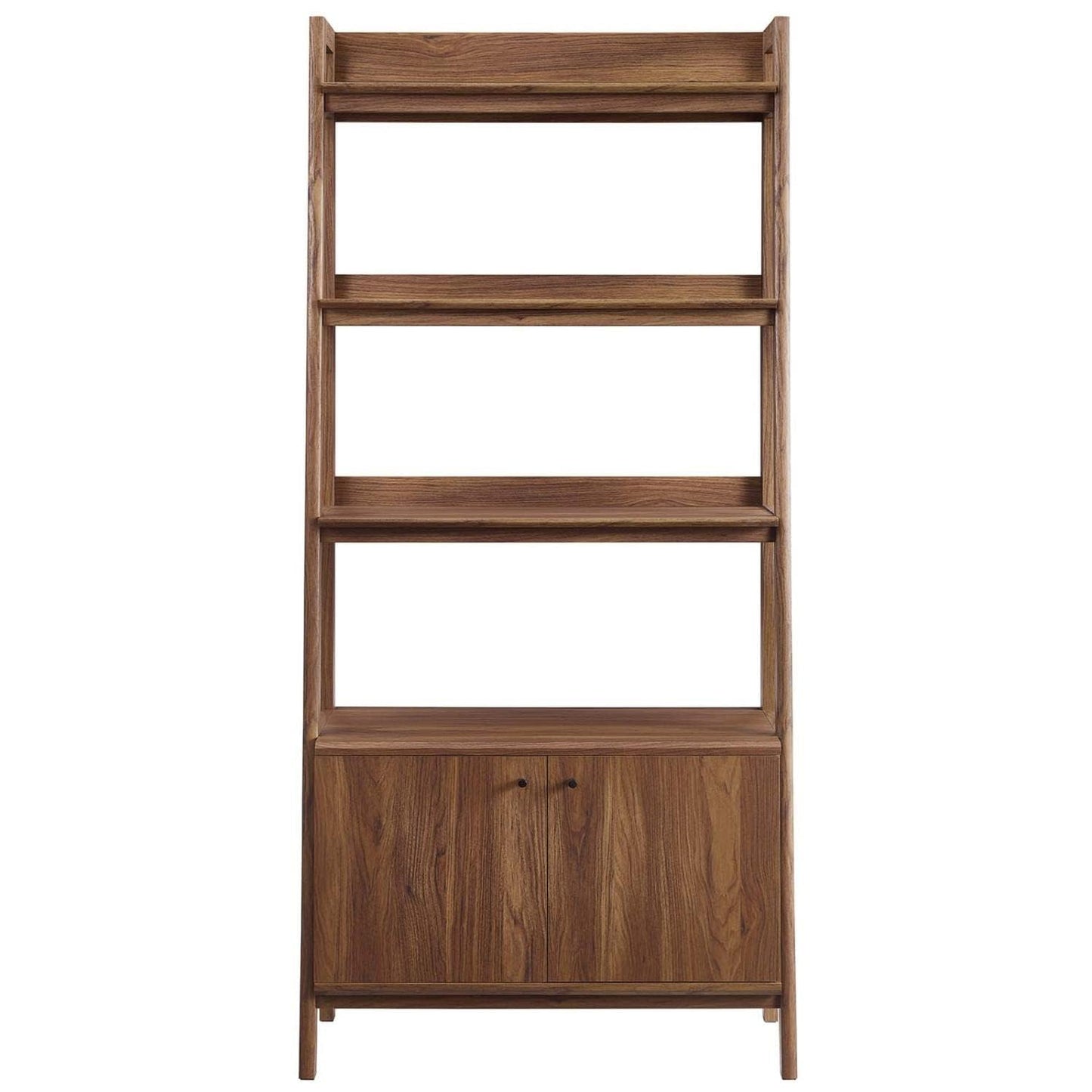 Modway 33" Bookshelf Display Case in Walnut