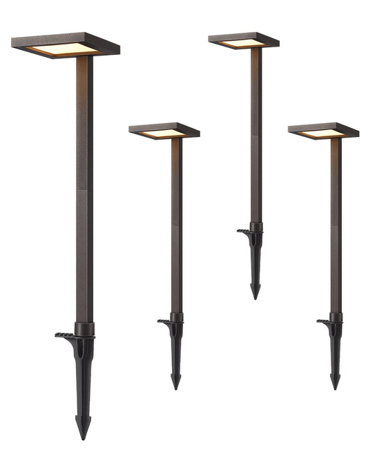 EDISHINE Low Voltage LED Landscape Lights 5.6W 151LM 3000K Waterproof, 12V Aluminum, Black, Model JDO1501LX-04, 4 Pack