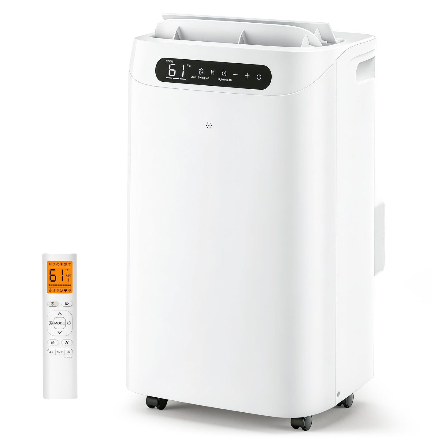 14000 BTU Portable Air Conditioners, Cools Up to 700 Sq.Ft, Portable AC Unit with Remote Control, Cooling, Fan, Dehumidification, Sleep Mode& Installation Kits for Large Rooms, White