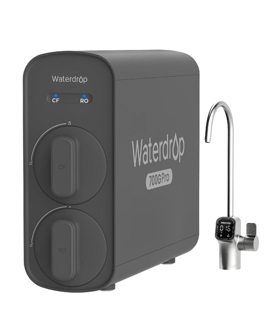 Waterdrop G5P700-Pro Reverse Osmosis System, NSF/ANSI 58 & 372 Certified, 700GPD Dual Flow Reverse Osmosis Water Filter, 7-Stage RO Water Filtration System, 2:1 Pure to Drain, LED Faucet