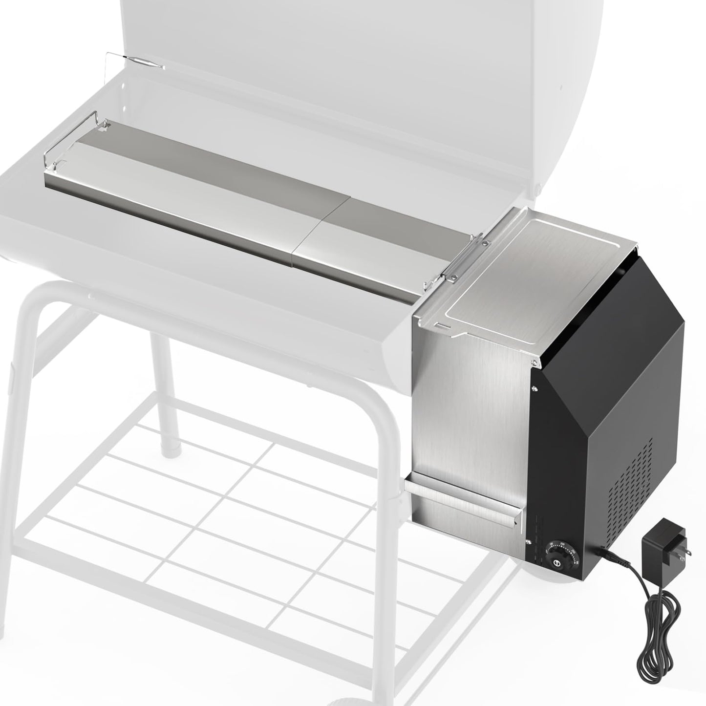 Gravity Smoker Side Firebox Retrofit kit for Char Griller Fire Box Charcoal Barrel Grill Part for Master Forge Chargriller Offset Wood Pellet Smoker Hopper Outdoor Camping Grilling Cooking Accessories