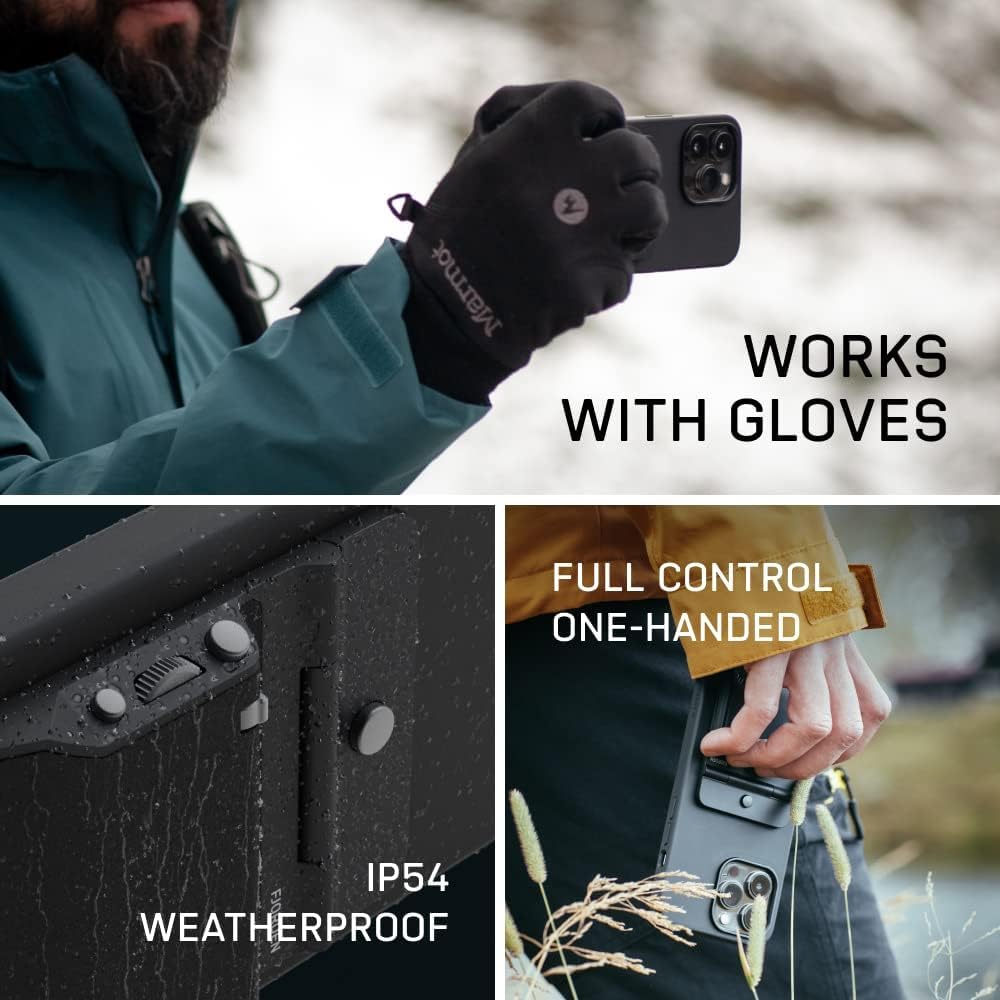FJORDEN Pro Bundle for iPhone 16 Pro - Includes Camera Grip, (MagSafe Compatible) iPhone Case, Black Rope Strap & Carry Case - Shoot Like A Pro With Your iPhone
