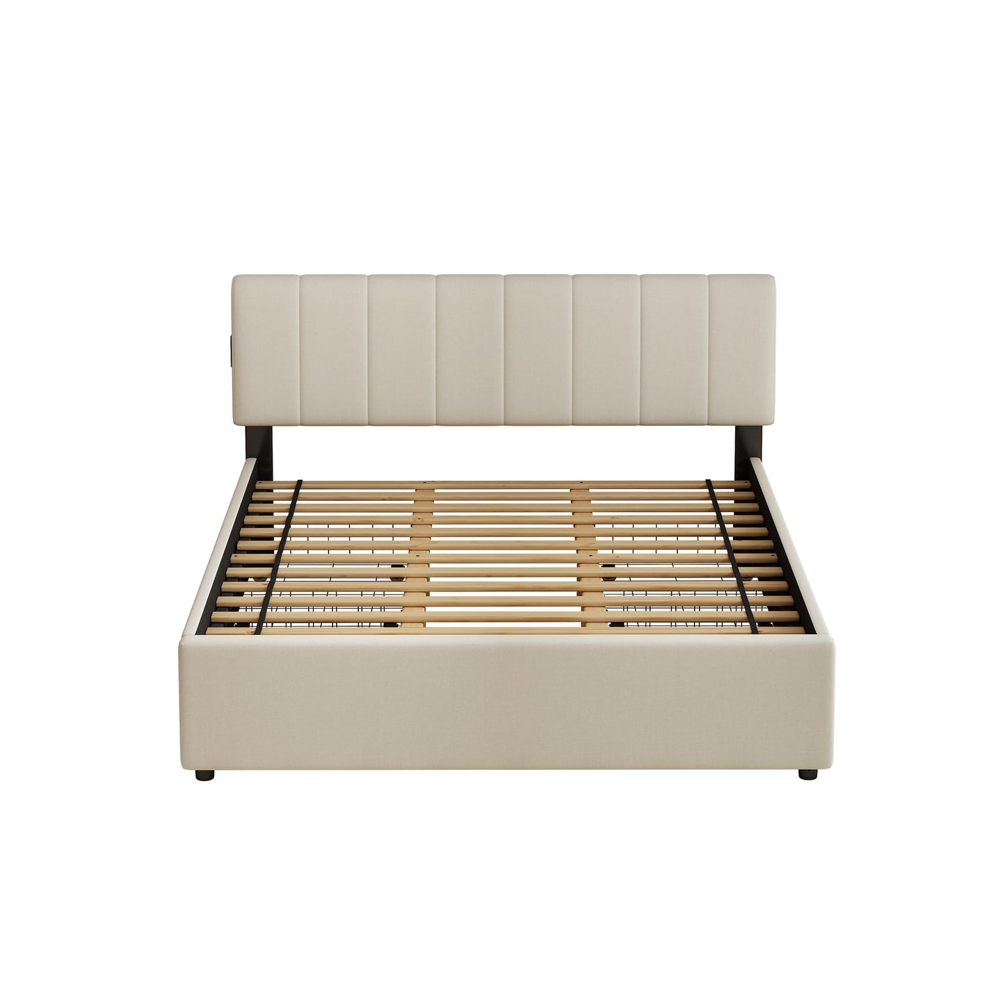 FAVSH King Size Upholstered Platform Bed with 4 Storage Drawers