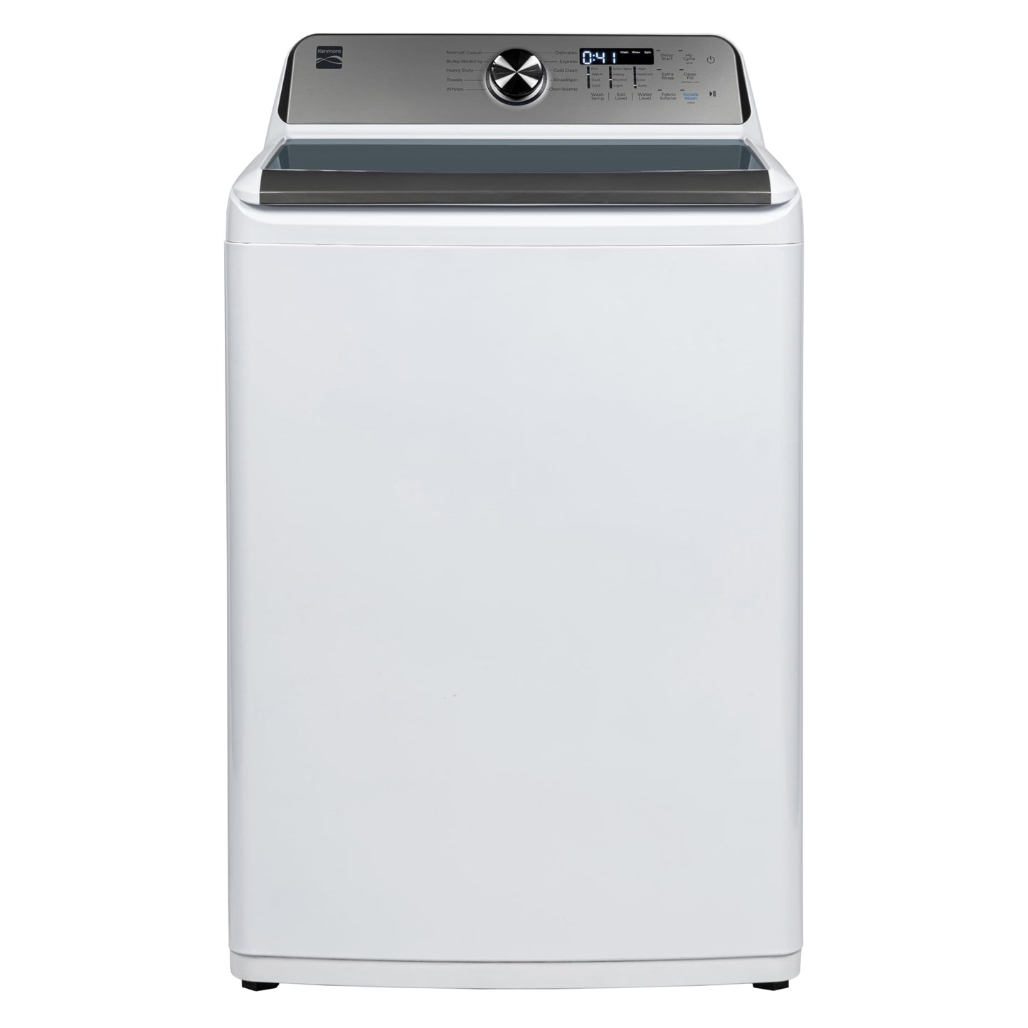 Kenmore 4.4 cu. ft. Top Load Washer with Triple Action Agitator for Tough Dirt & Stains - Reduce Laundry Time with Accela Wash & Express Wash - LED - White