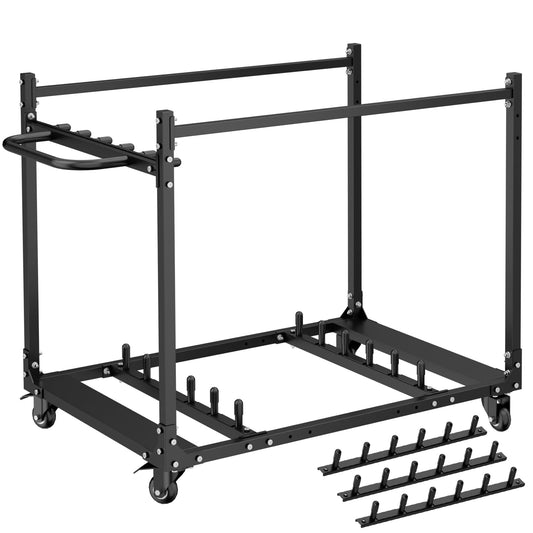 Folding Table Cart with Wheels, Heavy Duty Table Dolly for Round & Rectangular Tables, Mobile Table Cart with Handrails for Party Events, Factory, Hotel 44.4" L x 29.7" Wx 33.7" H