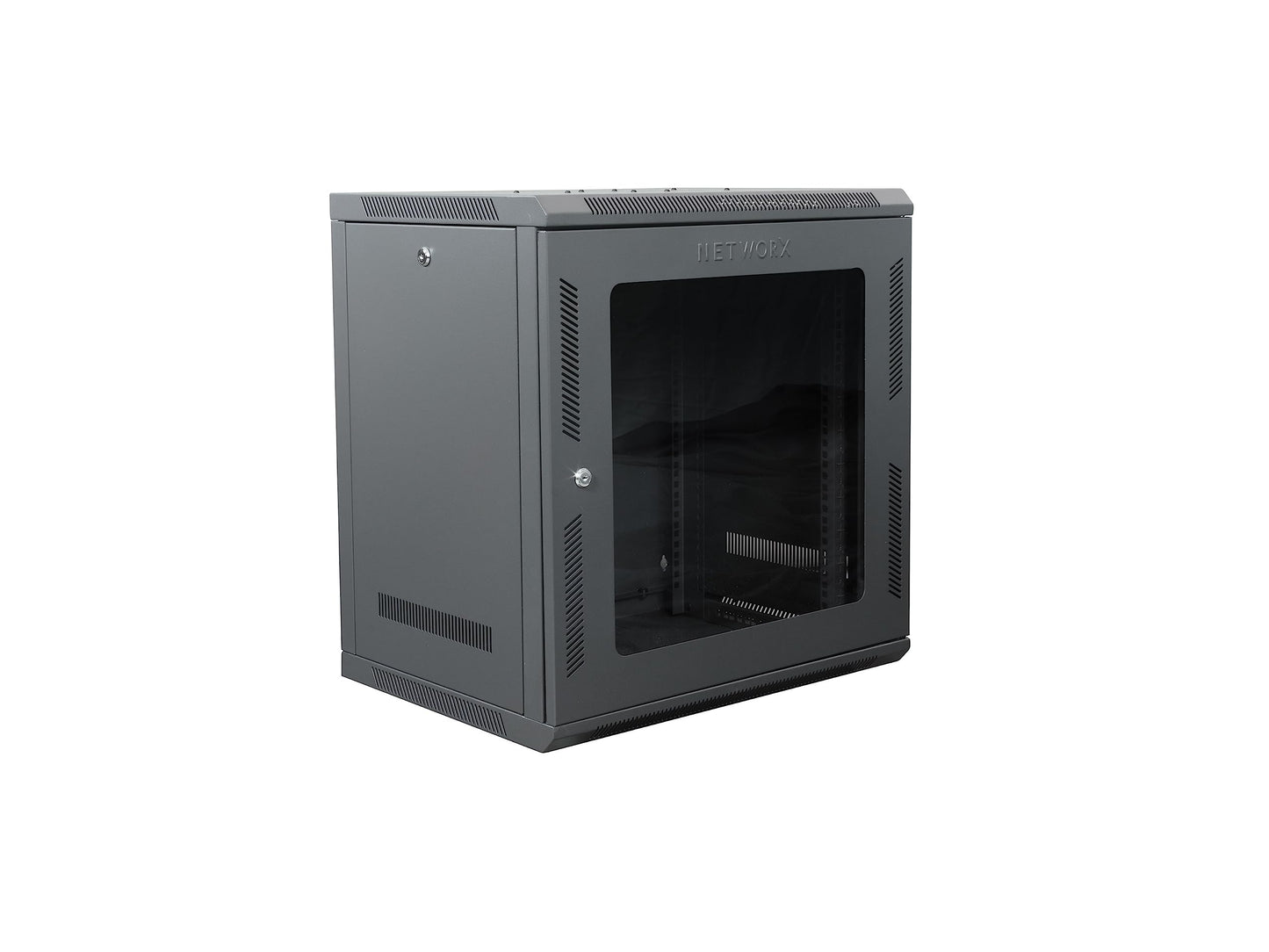 Networx 12U Wall Mount Server Cabinet - 18 Inch Depth, Acrylic Door, Flat Packed