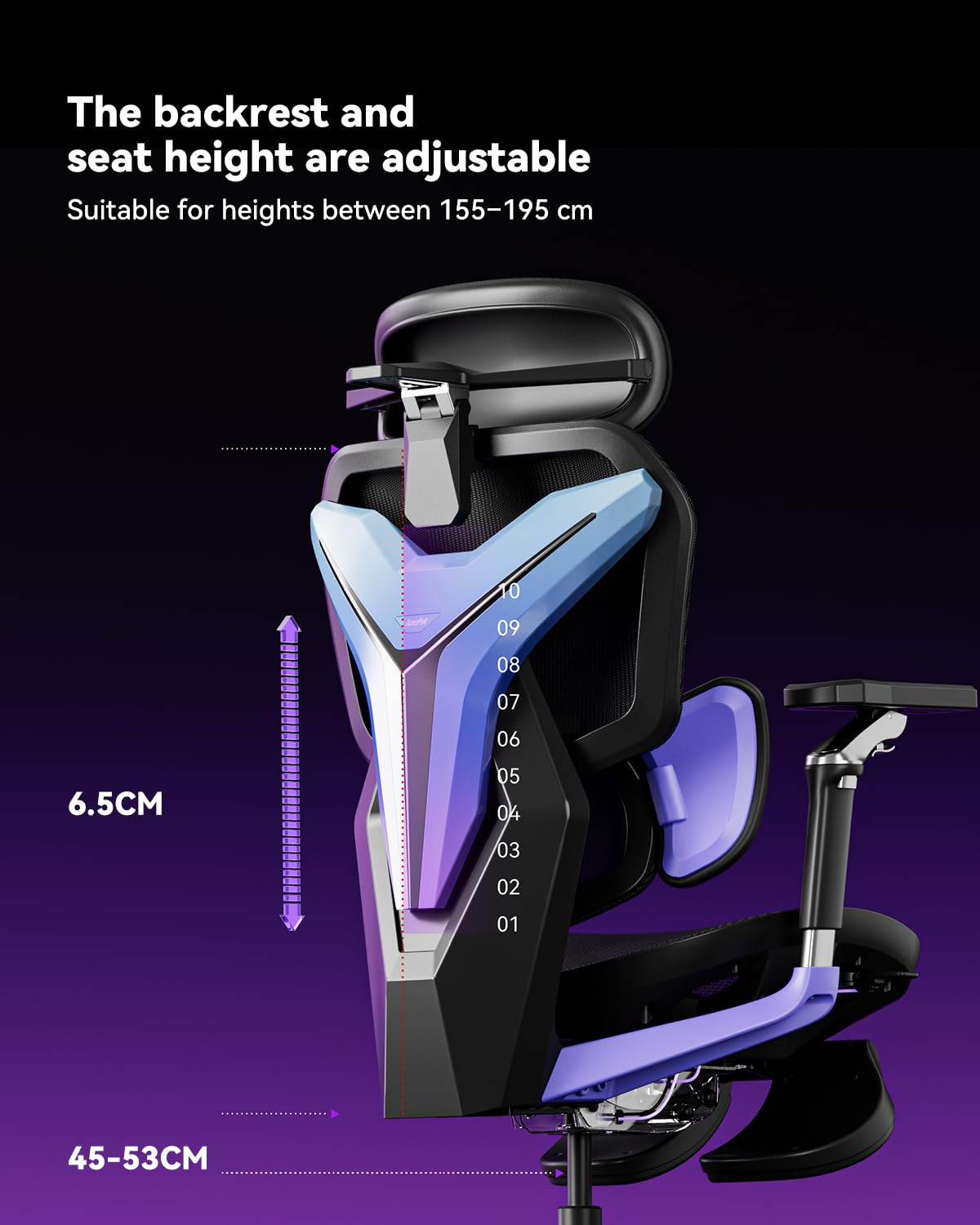 Autofull G7 Gaming Chair - 3-Zone Lumbar, 22-Point Adjustment, Breathable Mesh, Custom Backplate, 720° Armrests, BIFMA Certified Ergonomic, 140° Recline, IGR Certified, Niko Endorsed - Gift for Gamers