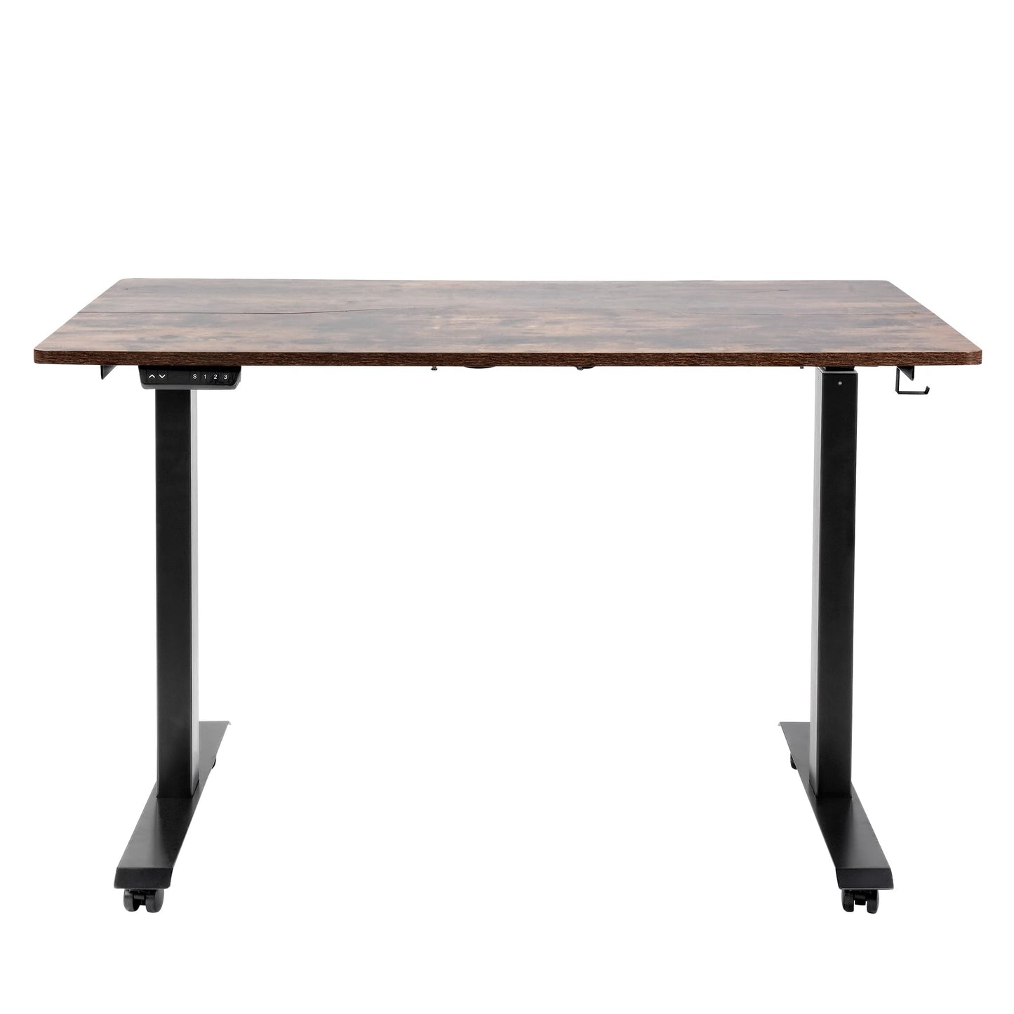SuperHandy Standing Desk Adjustable Height (48'' x 30''), 3 Memory Presets - Large Electric Sit-Stand Adjustable Height up to 49'' - Rustic Wood