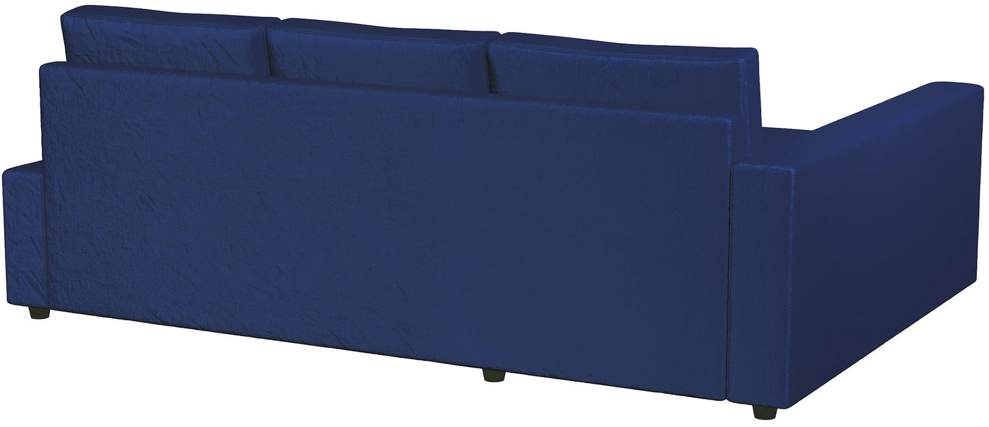 HomeTown Market Heavy Duty Velvet Friheten Sofa Cover Replacement Compatible with IKEA Friheten Sofa Bed Sleeper Sectional Corner Slipcover (Velvet Blue Right)