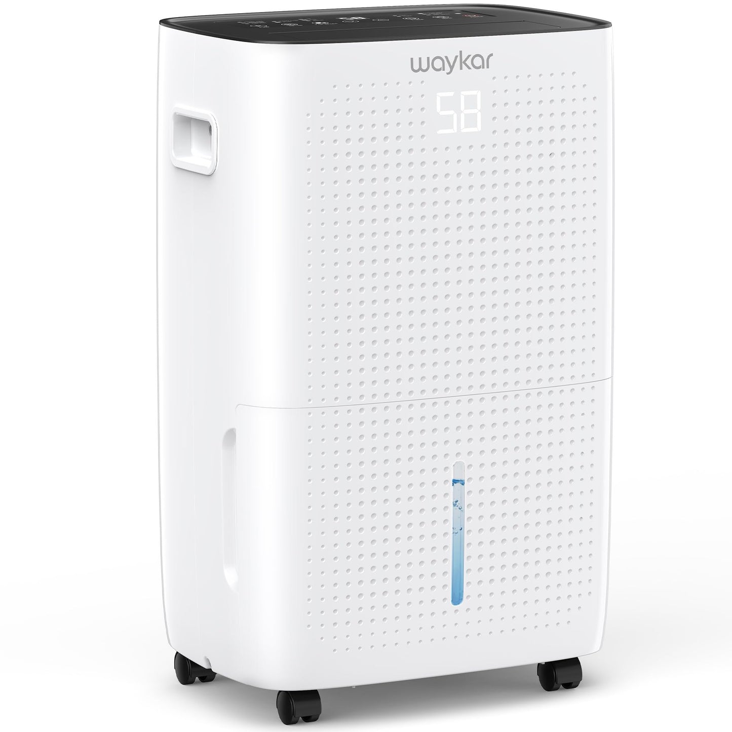 Waykar 150 Pint 7,000 Sq.Ft Dehumidifier for Basement & Home, Large Room, Smart Compressor Dehumidifier with Drain Hose & Tank for Commercial, 30%-80% Humidity Control, 92° Auto Swing, Auto Defrost.