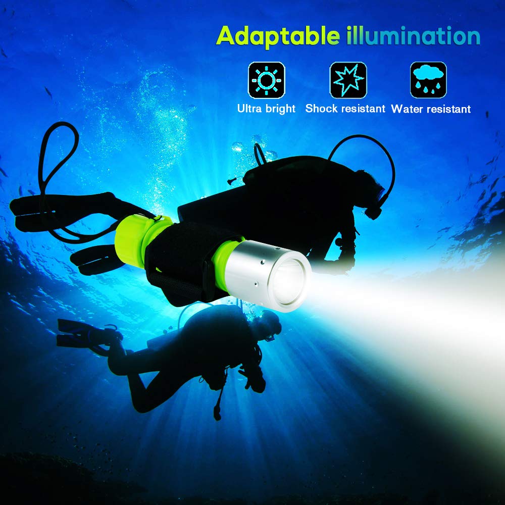 BlueFire Diving Flashlight 1100 Lumen Waterproof Scuba Light Green (1-Pack) Model LMN56-BF-2-123