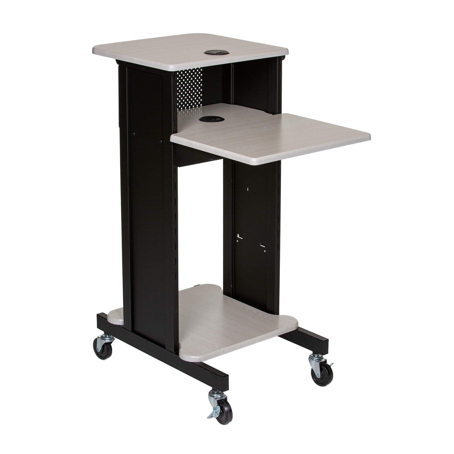 OEF Furnishings Presentation Cart and Stand, OEFPRC200, Steel Frame, Ivory Woodgrain
