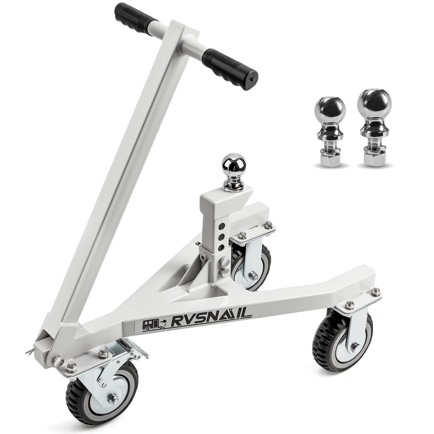RVSNAIL Trailer Dolly-Heavy Duty Trailer Mover Supports 20,000 lbs Load & 3,500 lb Max Tongue Weight, Universal Fit for RV, Boat, Camper, Jet Ski, Motorcycle, Includes 2" & 2-5/16" Receiving Tongues