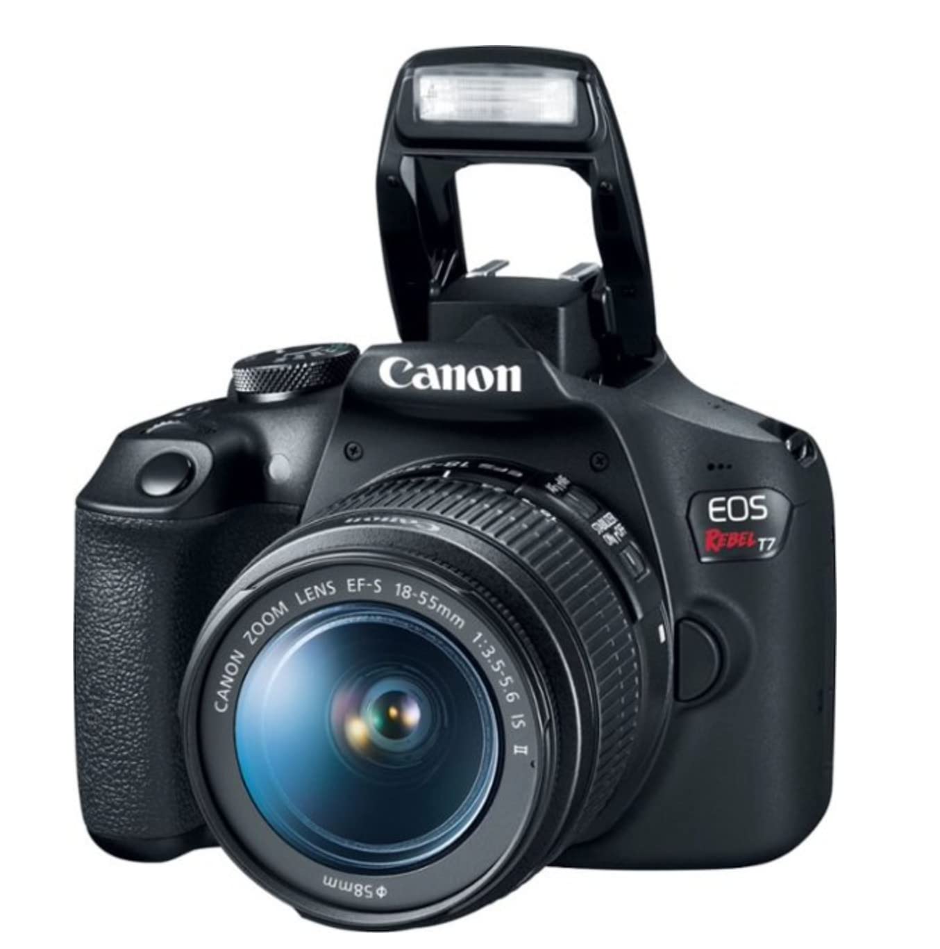 Canon EOS Rebel T7 DSLR Camera Double Zoom Lens Kit with EF-S 18-55mm and EF 75-300mm Lenses, 24.1 Megapixel CMOS (APS-C) Sensor, Full HD Videos, Wi-Fi, Beginner Photographers, Digital Camera, Black