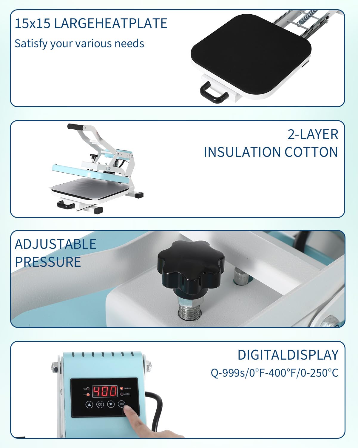 Garvee Heat Press 15x15, High Pressure Heat Press Machine for t Shirts, Slide Out Professional Heat Press for Sublimation, Vinyl, Industrial Digital Heat Transfer Machine for t-Shirt