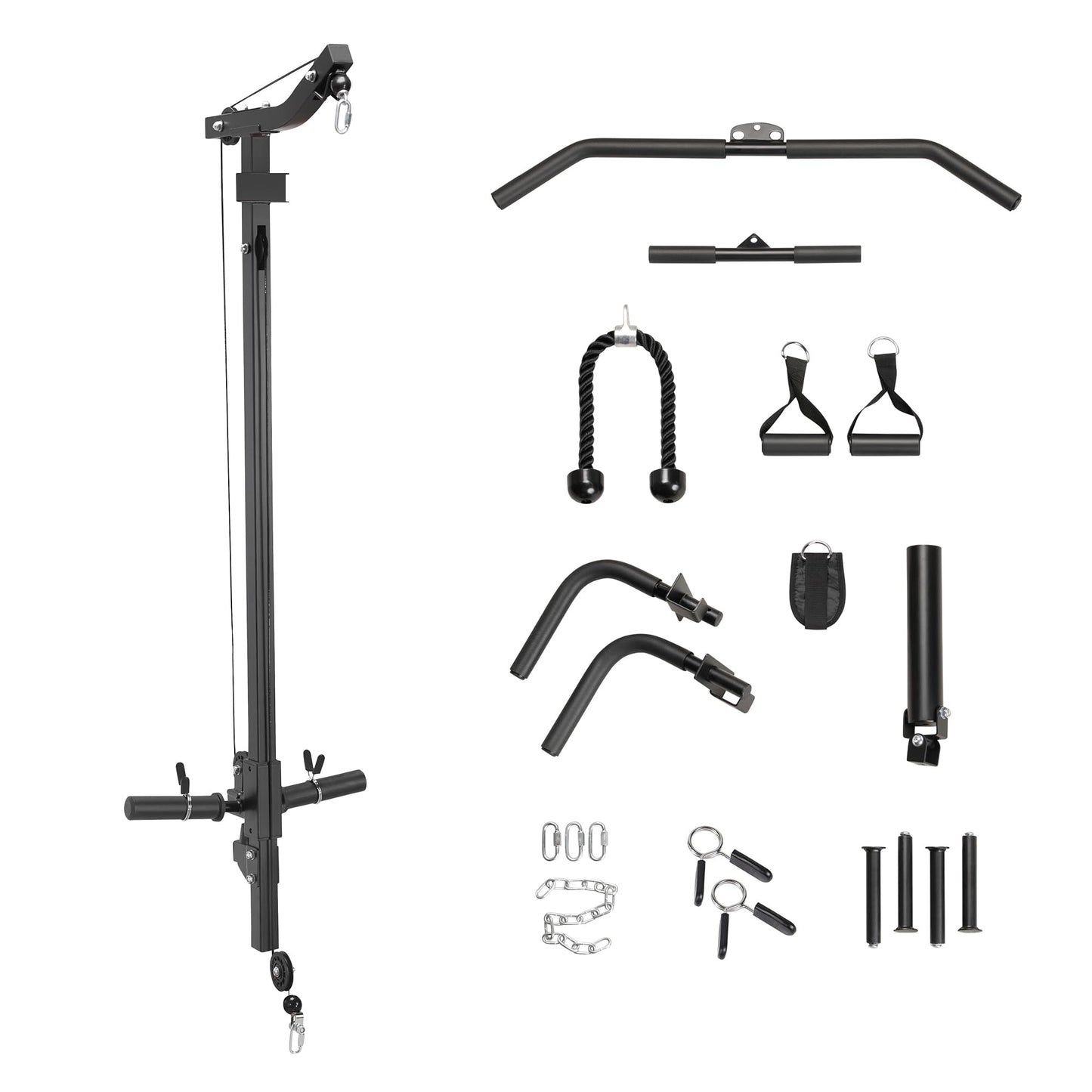 Marcy Accessories Bundle for Upper and Lower Body Workout, Strength Training - Optional Pulley System for SM-0562 Power Cage Home Gym System - ACC-0661