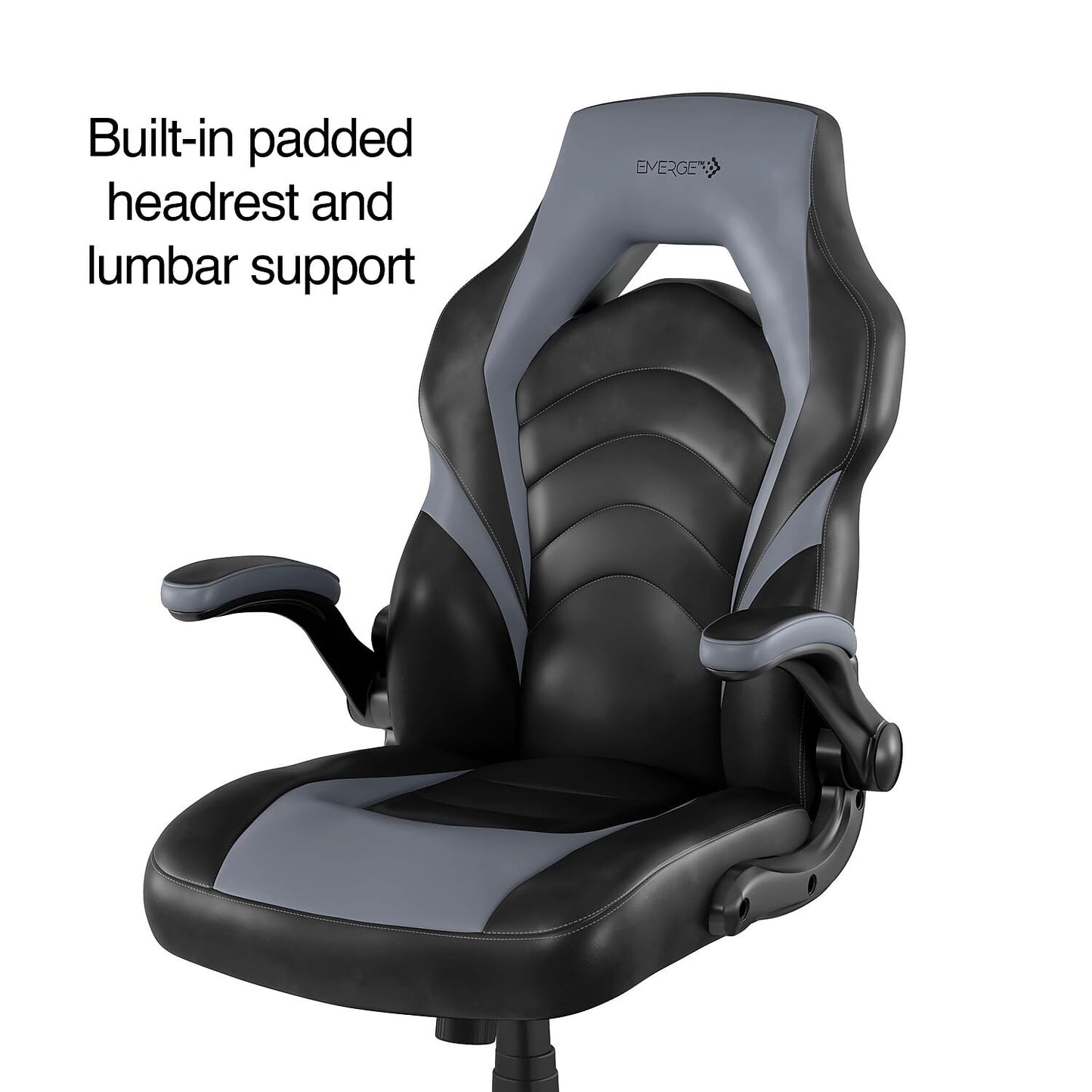 STAPLES Emerge Vortex Gaming Chair, Ergonomic, Adjustable Height, Swivel, Black