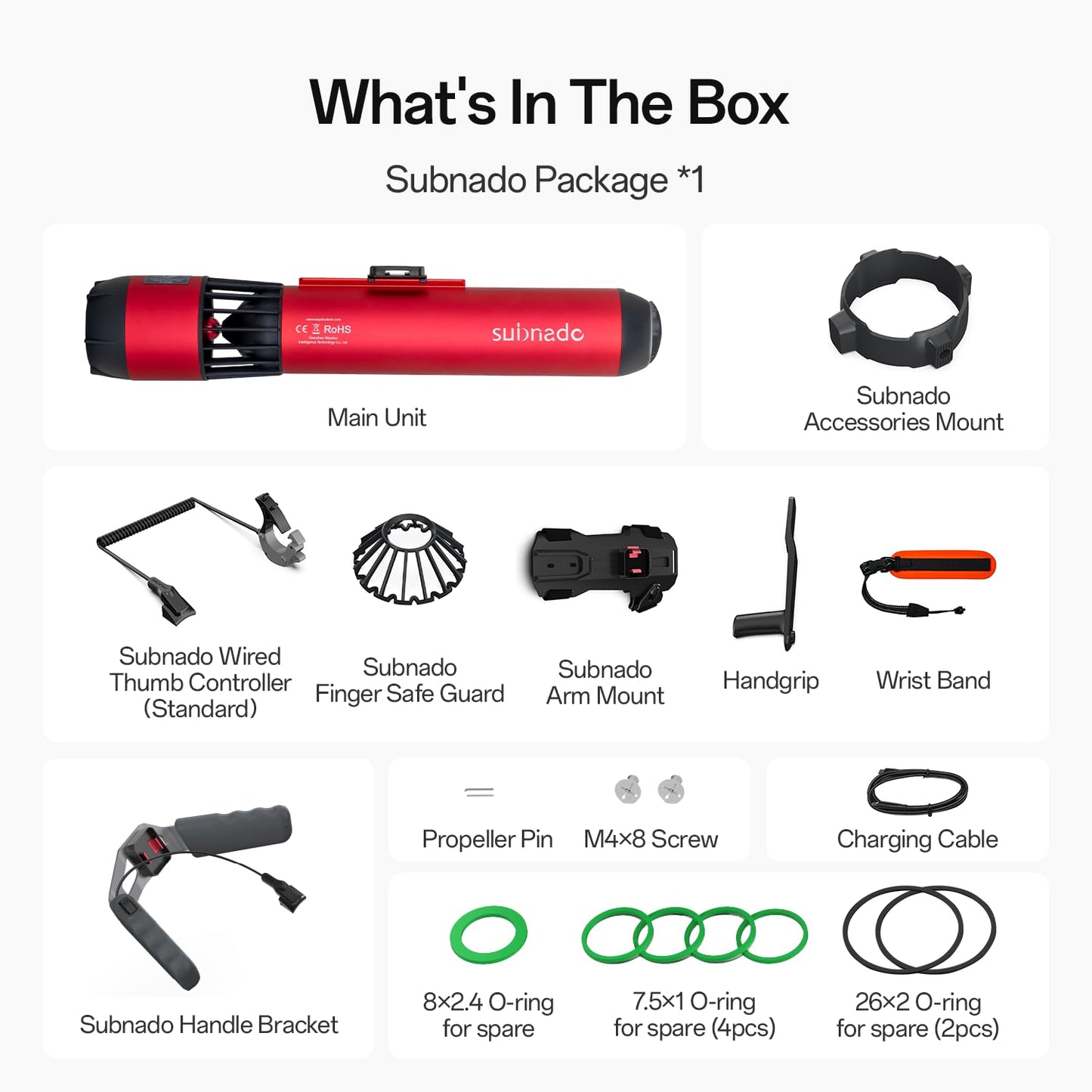 Waydoo Subnado Underwater Scooter, Thumb Controlling Sea Scooter for SUP Paddle Board, Suitable for Pool, Diving, and Snorkeling, Compact and Portable Water Scooter for Adults and Kids