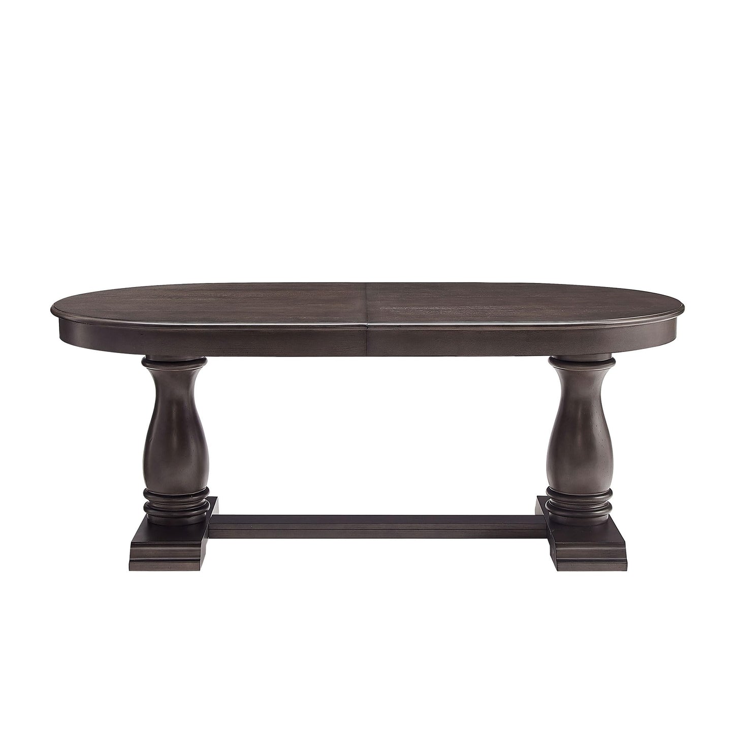 Ball & Cast Farmhouse Extendable Dining Table for 6-8, 76"-94" Long Extendable Kitchen-Table with Leaf, Mid Century Curved Wooden Expandable Table w/18 Leaves,Drop-Leaf Breakrest Table, Dark Brown