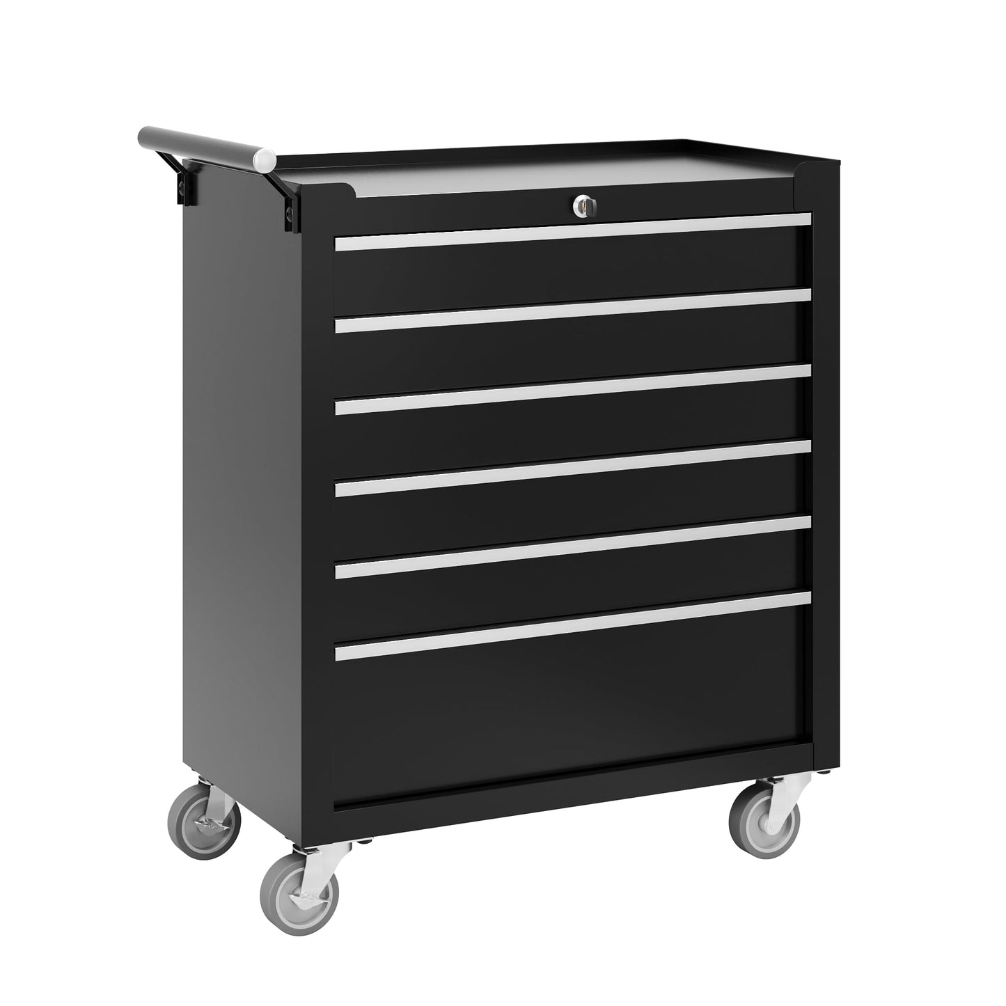 Garvee Rolling Tool Chest, 6 Drawers Tool Storage Cabinet, Toolbox with Wheels, Portable Tool Cabinet Organizer with Locking System & Drawer Liners, Tool Storage Cart for Garage, Workshop, Black