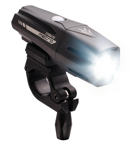 Cygolite Metro Pro Bike Light - 1200 Lumen, 9 Modes, USB Rechargeable, IP67 Waterproof, Compact, Black, Model MTR-1200-USB
