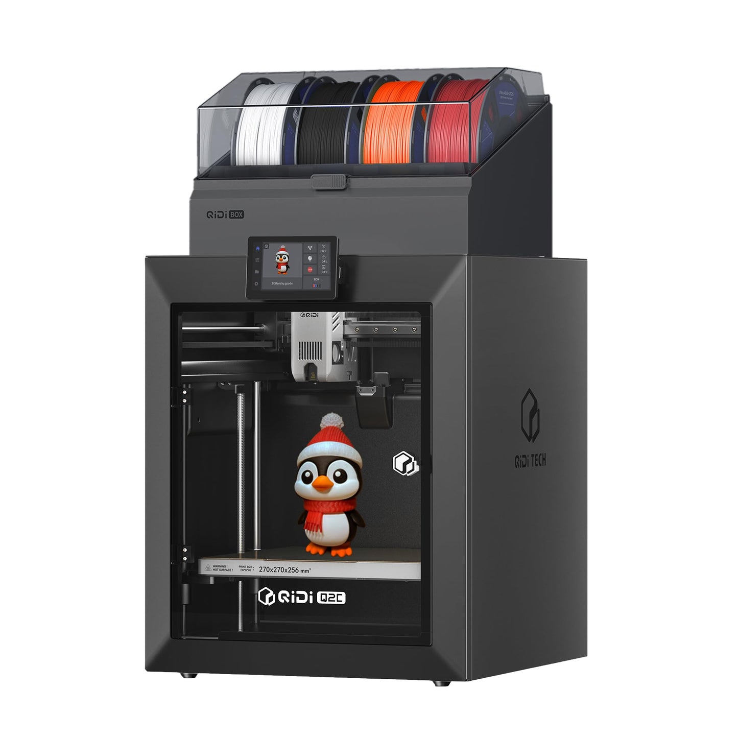QIDI Q2C Combo 3D Printer, Enclosed FDM, New Generation Leveling Sensor Full Auto Leveling, 600mm/s High Speed, 270x270x256mm Build Volume, 370℃ Bimetal Hotend Unlock PPS-CF, from Beginner to Expert