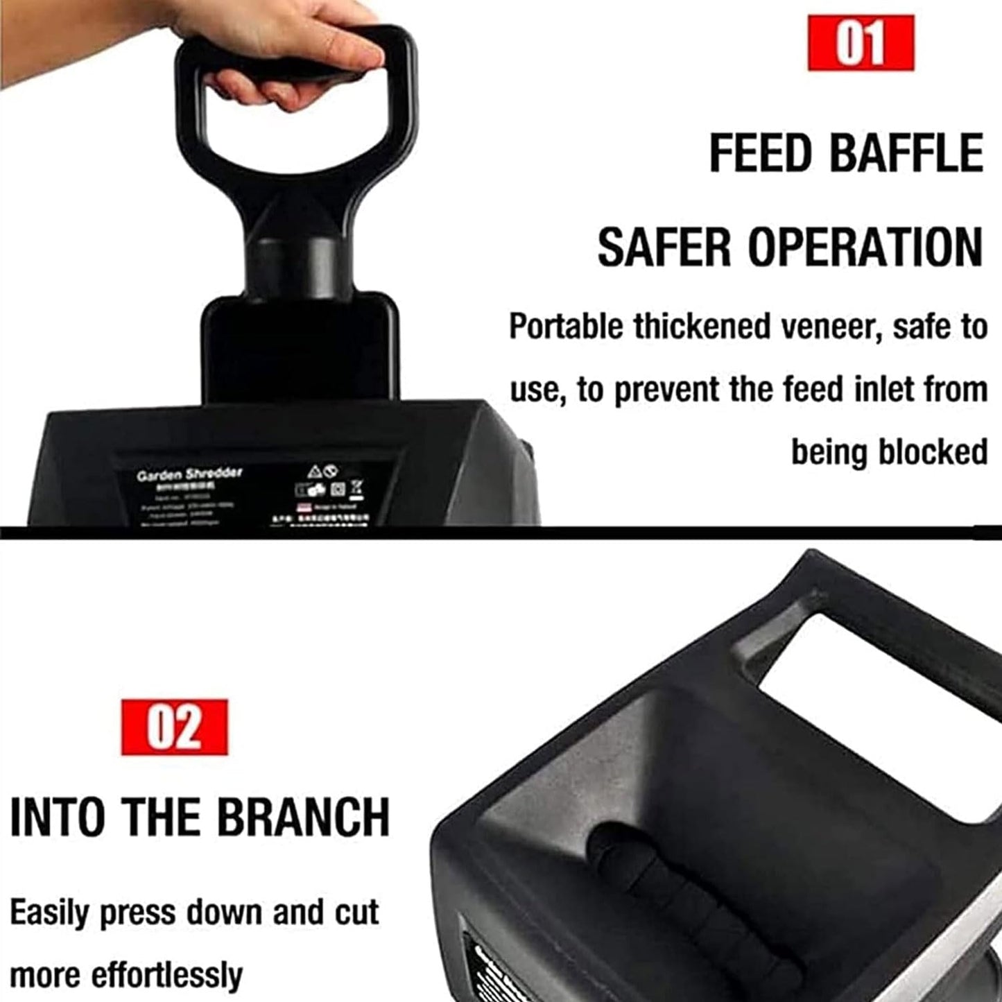 JOSBY 4500rpm Portable Wood Chipper, 2400W Garden Leaf Shredder with 50L Collection Bag&30m Power Cord, 110V/220V Electric Branch Crusher, Overload Protection Switch&Safety Knob, for Courtyard, Park