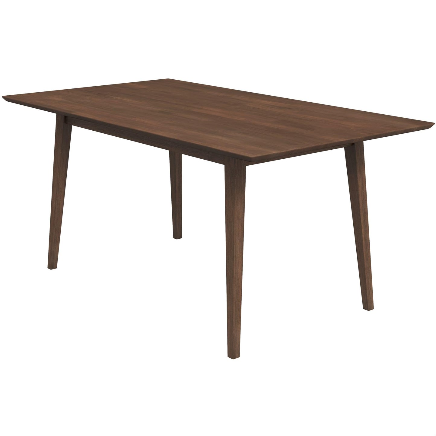 GDFStudio Solid Wood Rustic Dining Table, Modern Rectangular Dinner Table for 4-6, Kitchen and Dining Room Furniture with Beveled Edges, Mid-Century Style Home Furniture, Easy Assembly, Brown 63" W
