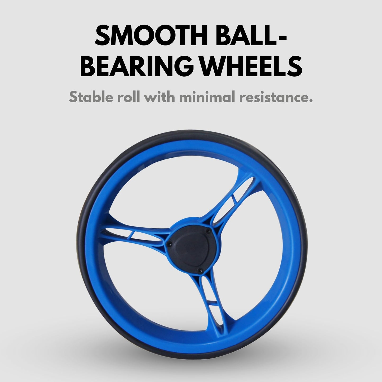 Qwik-Fold 360 Swivel 3 Wheel Push Pull Golf CART - 360* Rotating Front Wheel - ONE Second to Open & Close! (Charcoal/Blue)