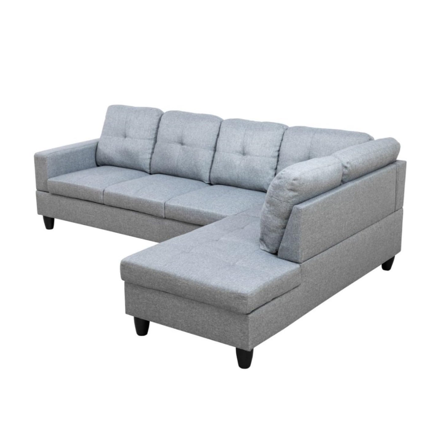 UOCFYK Sectional Sofa Couch with Right Chaise, Linenl L Shaped Couches for Living Room, Office, Apartments, Small Space, Grey