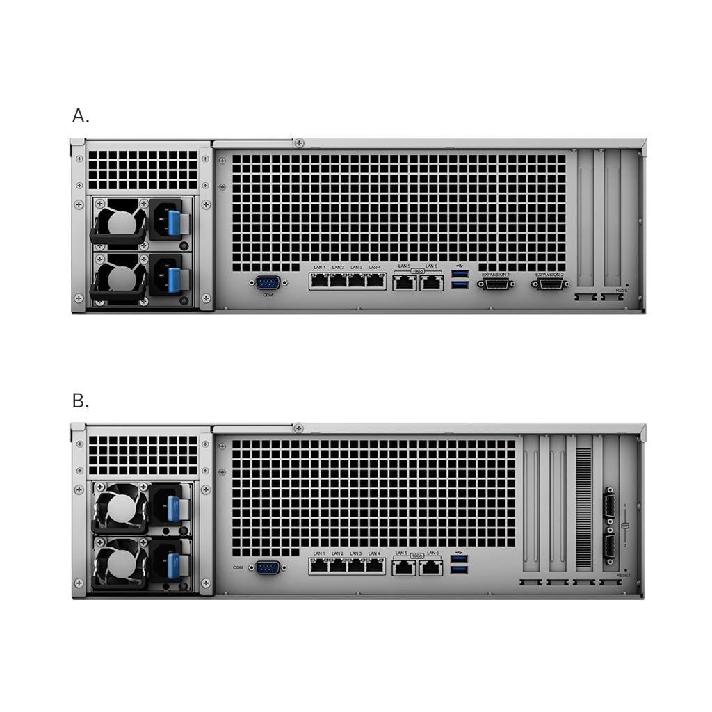 Synology RackStation RS4021xs+ NAS Server with Xeon 2.1GHz CPU, 64GB Memory, 288TB HDD Storage, 2 x 10GbE LAN Ports, DSM Operating System Bundle with Rail kit